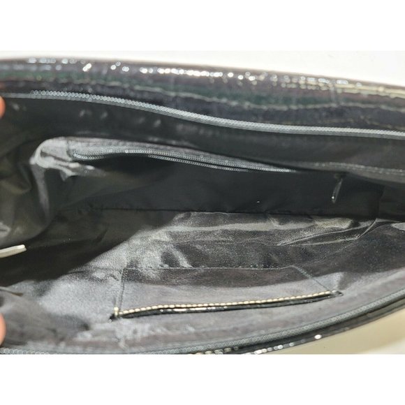 On Stage Black Oversized Foldover Clutch Handbag NWT - Picture 3 of 5